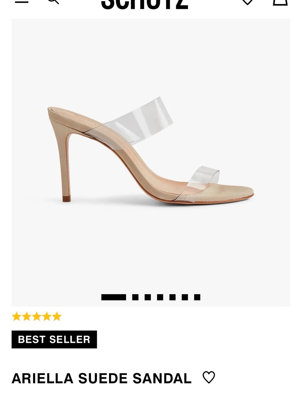 SCHUTZ Clear Strap Nude Slide Mules